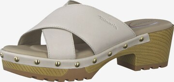 TAMARIS Mules in White: front