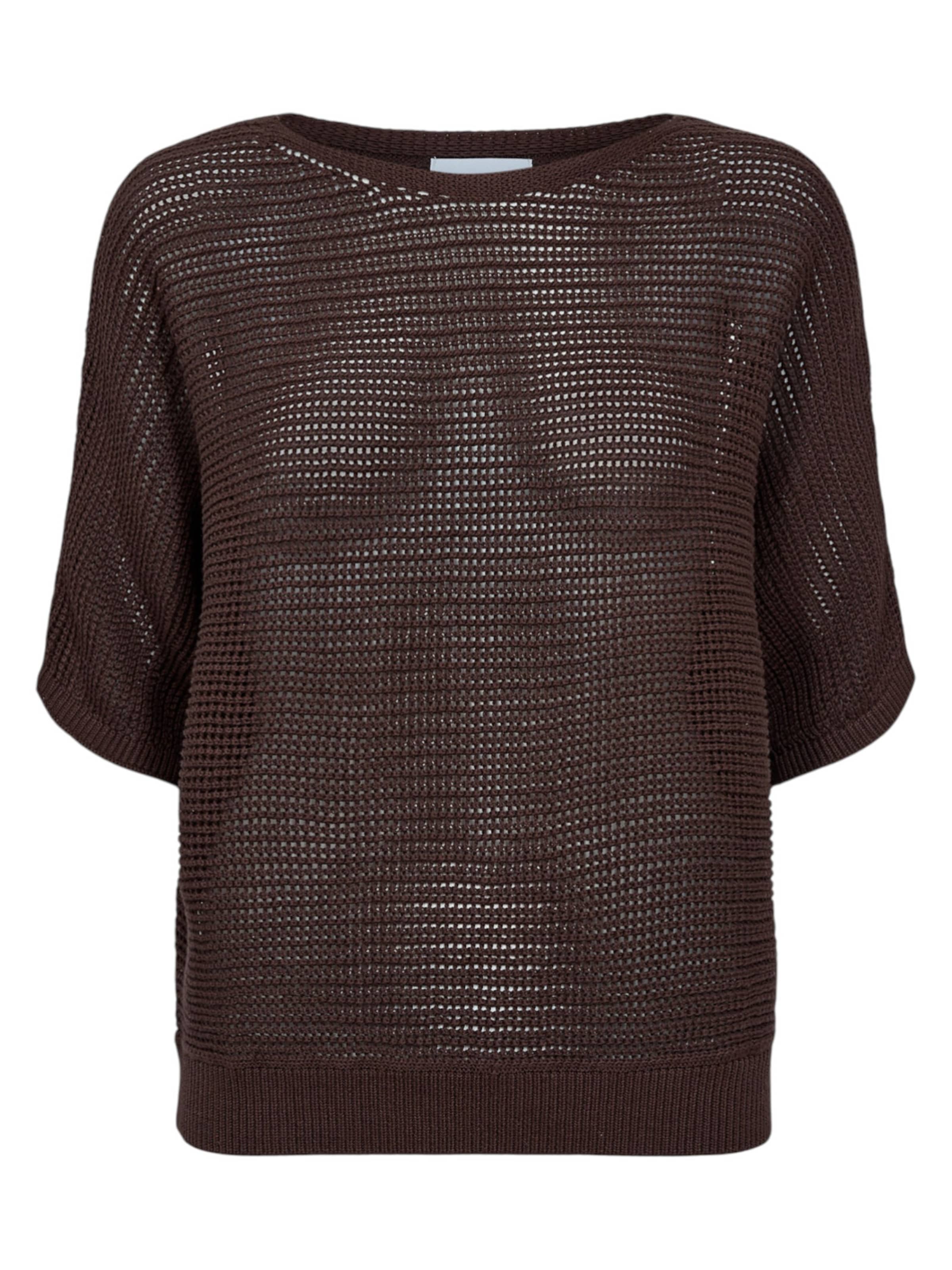 NÜMPH Strickpullover mit Halbarm 'NUERIKKA PULLOVER ' in Braun: Vorderseite