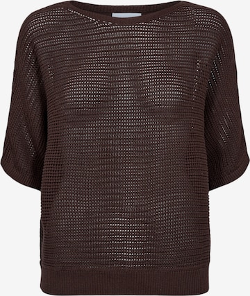 NÜMPH Strickpullover mit Halbarm 'NUERIKKA PULLOVER ' in Braun: Vorderseite