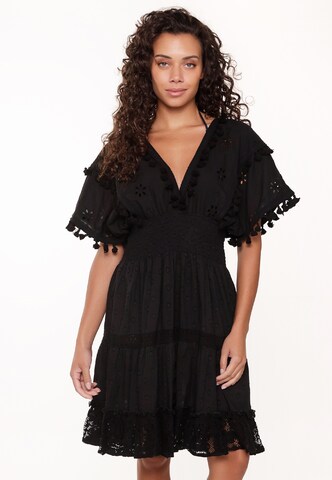 LingaDore Swimsuit Dress in Black: front