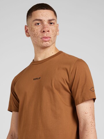 REPLAY T-shirt i brun