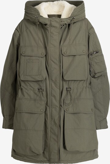 Bershka Between-seasons parka in Khaki / Wool white, Item view