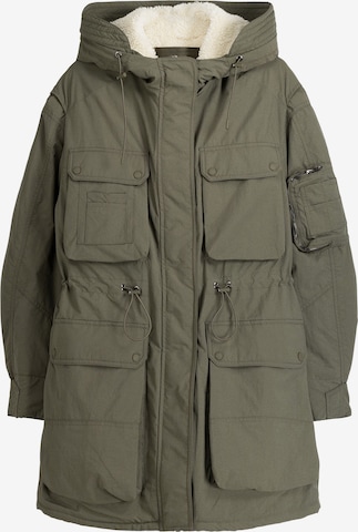 Parka mi-saison Bershka en vert : devant