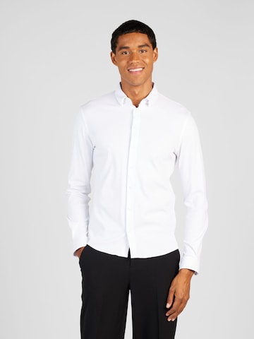 Coupe regular Chemise 'Arthur' Casual Friday en blanc : devant