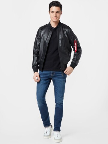 juoda ALPHA INDUSTRIES Marškinėliai