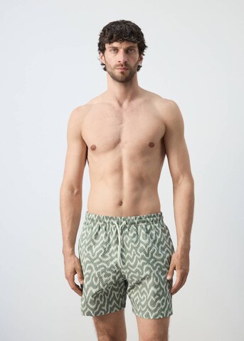 MANGO MAN Board Shorts 'Camu' in Green: front