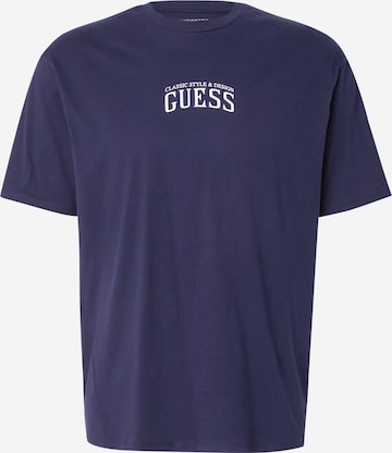 T-Shirt GUESS en bleu : devant