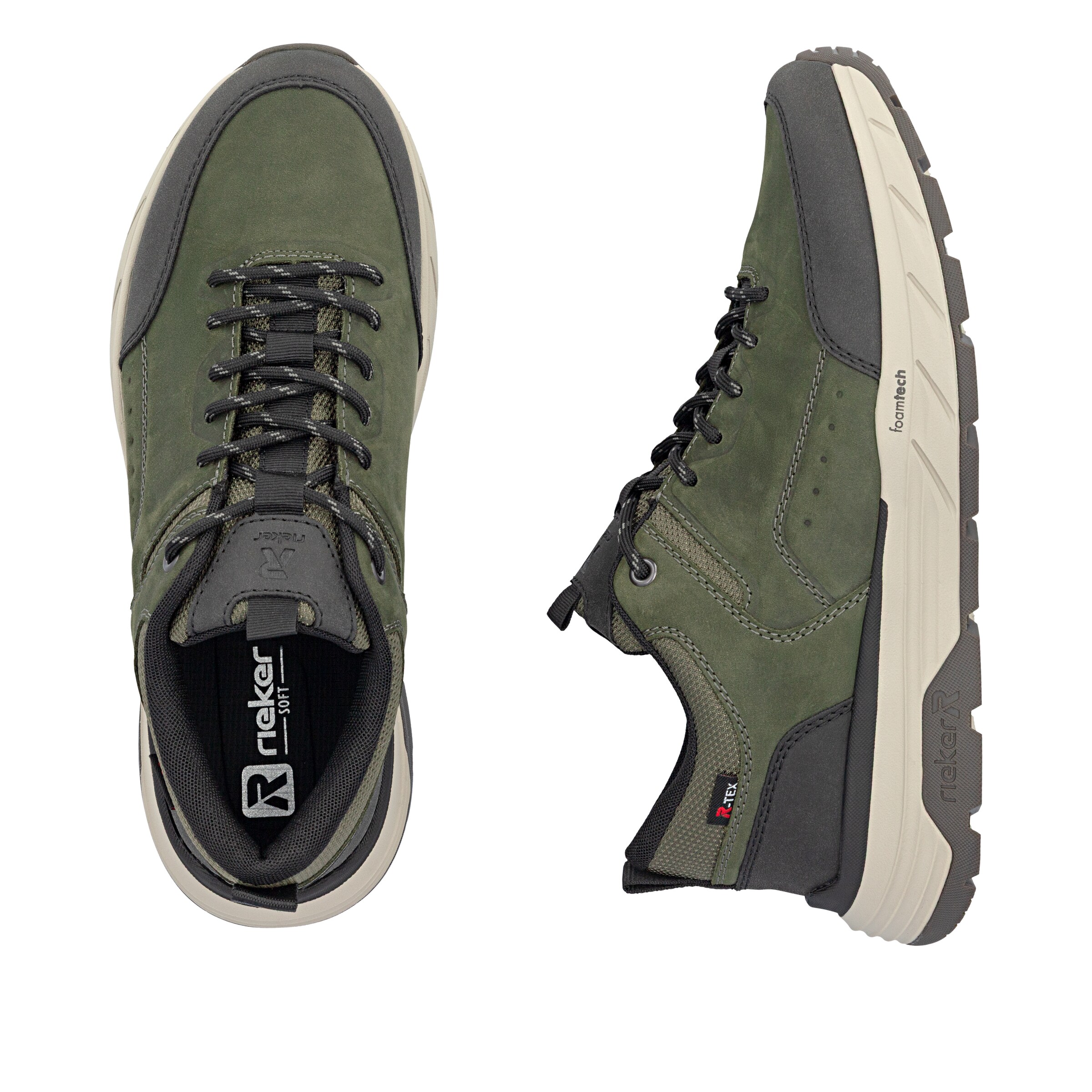 Baskets basses Rieker en vert