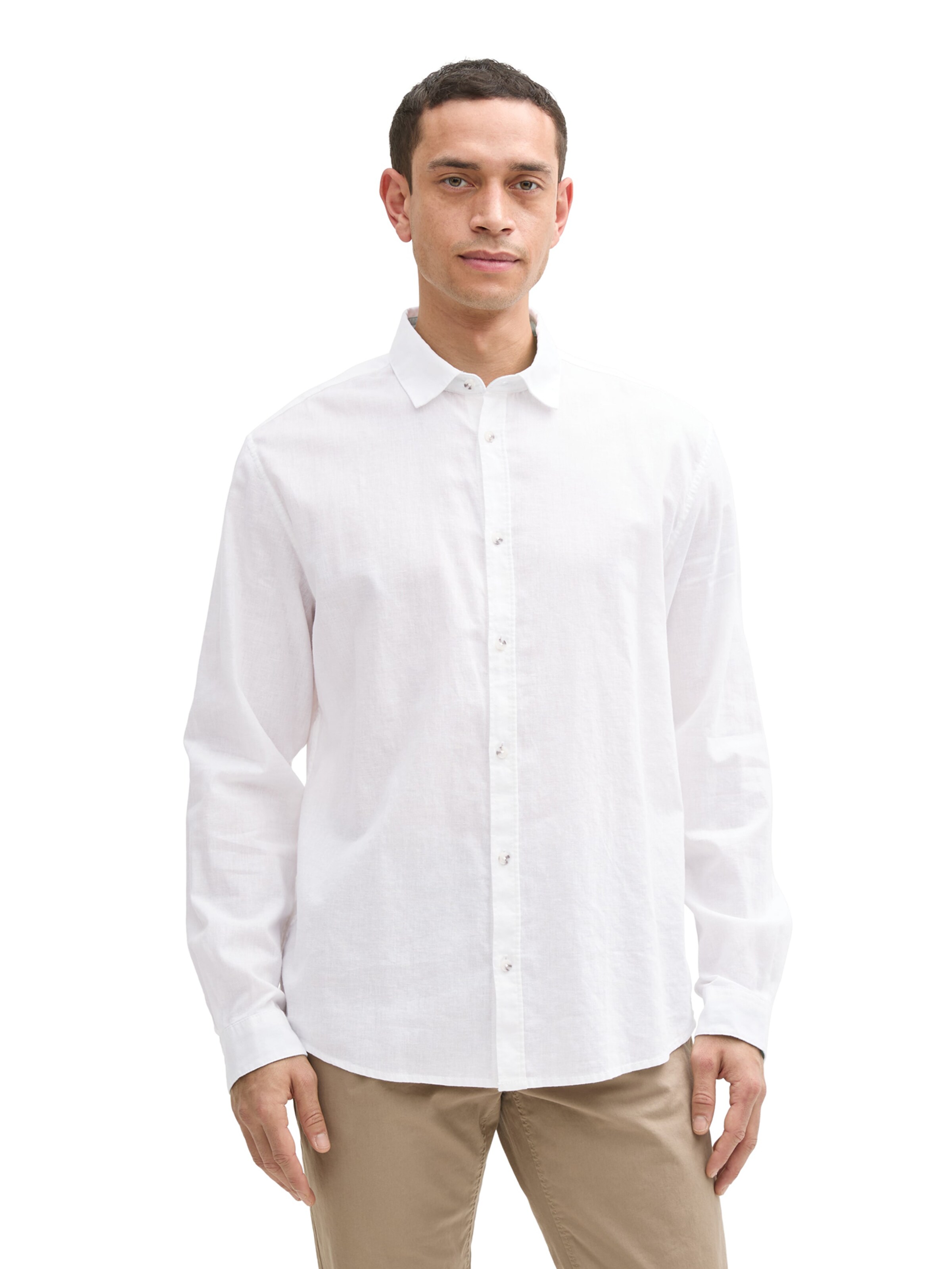 TOM TAILOR Regular Fit Skjorte i hvid: forside