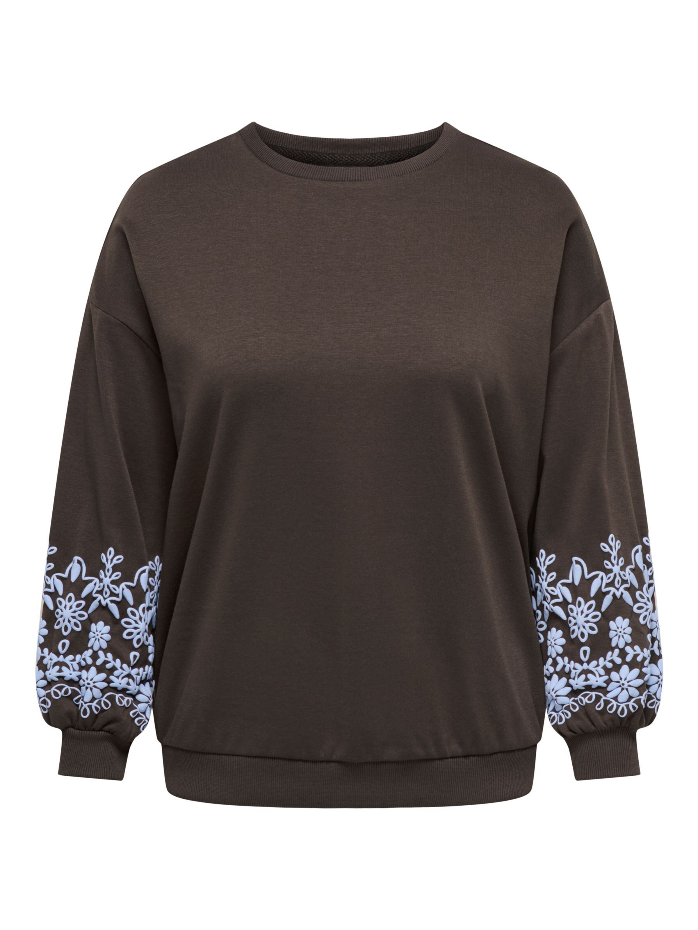ONLY Carmakoma Sweatshirt 'CARBrooke' in Bruin: voorkant