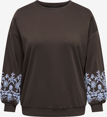 ONLY Carmakoma Sweatshirt 'CARBrooke' in Bruin: voorkant