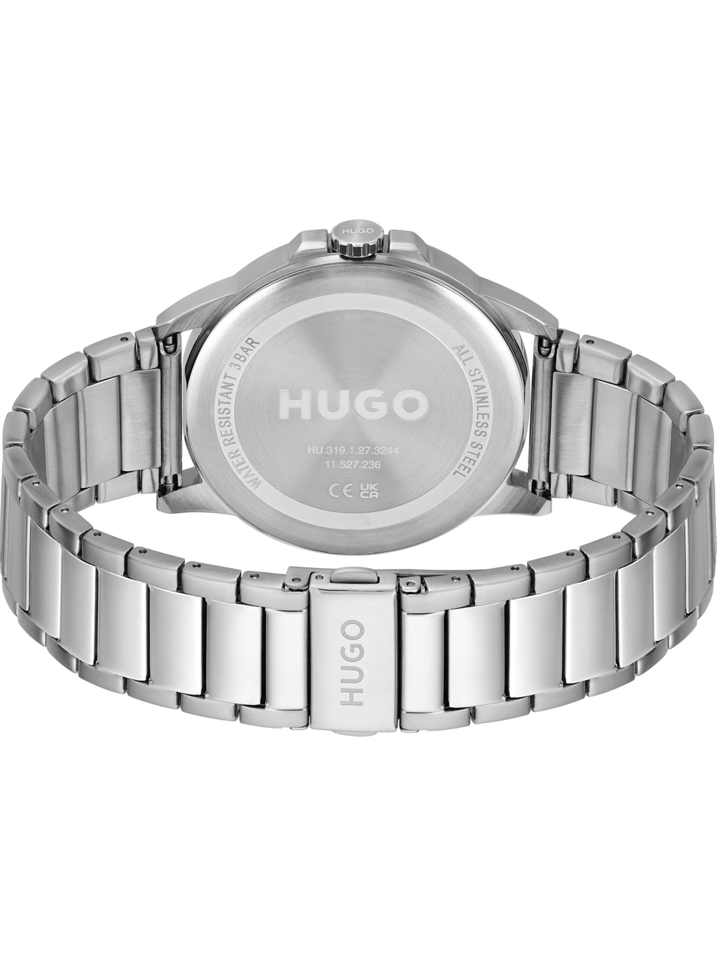 HUGO Zegarek analogowy w kolorze srebrny