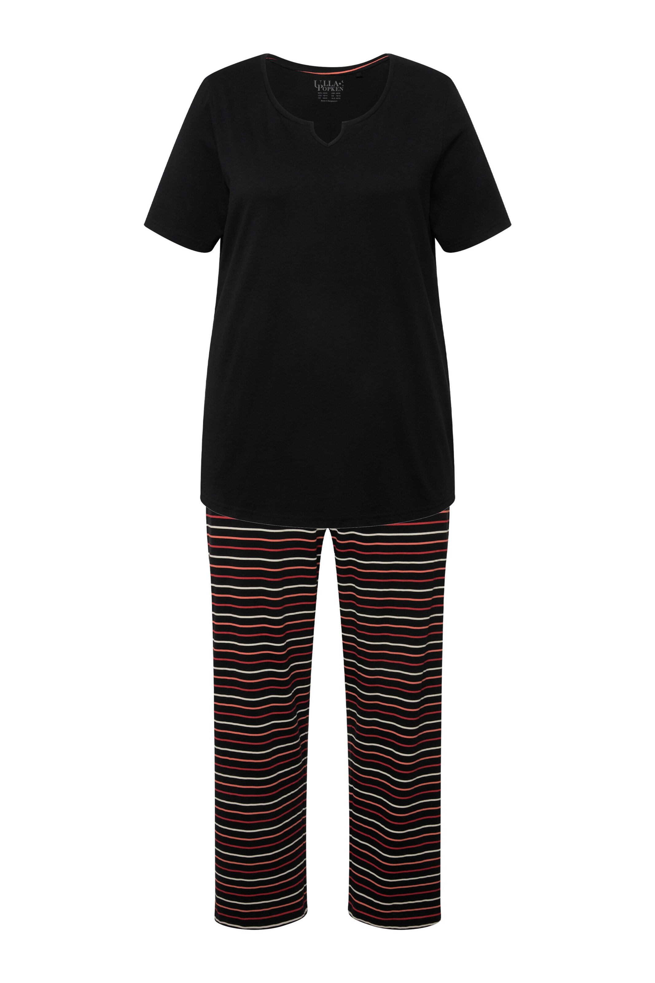 Ulla Popken Pyjama in Zwart: voorkant