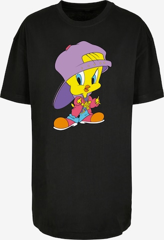 F4NT4STIC Oversized shirt 'Looney Tunes Trickfilm Serie Cartoon Tweety Pie Hip Hop' in Zwart: voorkant