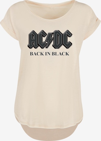 Maglietta 'ACDC Back in Black' di F4NT4STIC in beige: frontale