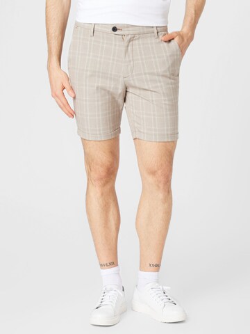 JACK & JONES Slimfit Lærredsbukser 'Connor' i beige: forside