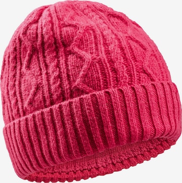 CAMEL ACTIVE Strick-Beanie aus Wolle in Pink: predná strana