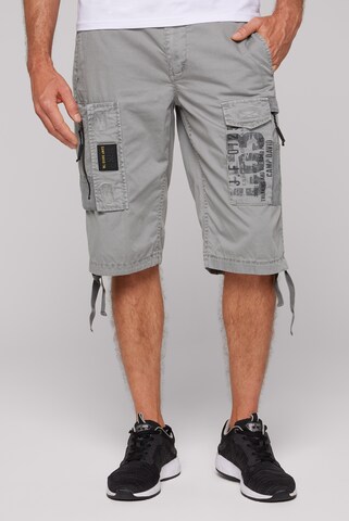 CAMP DAVID Regular Cargo Pants 'North Sea Trail' in Grey: front