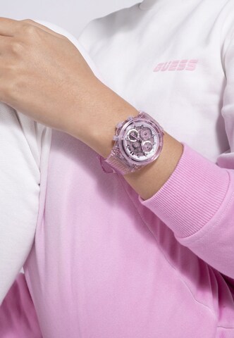 Montre à affichage analogique 'Athena' GUESS en rose : devant