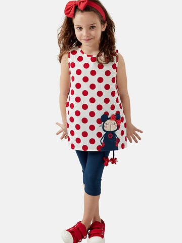 Denokids Tracksuit 'Dotted' in Red: front