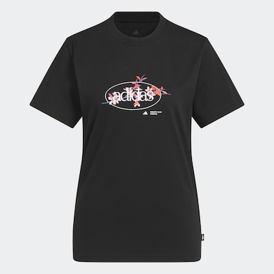 ADIDAS SPORTSWEAR Performance Shirt 'Elem Flrl' in Indigo / Orange / Black / White, Item view