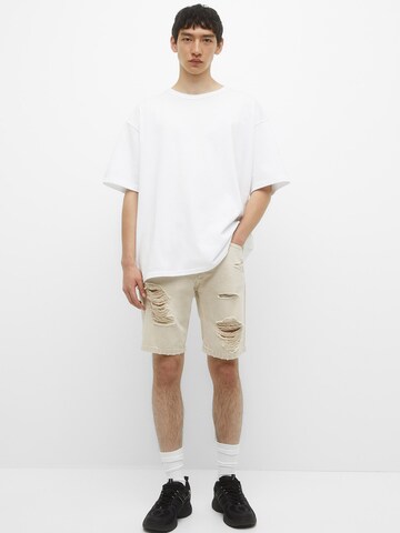 Pull&Bear Regular Shorts in Beige