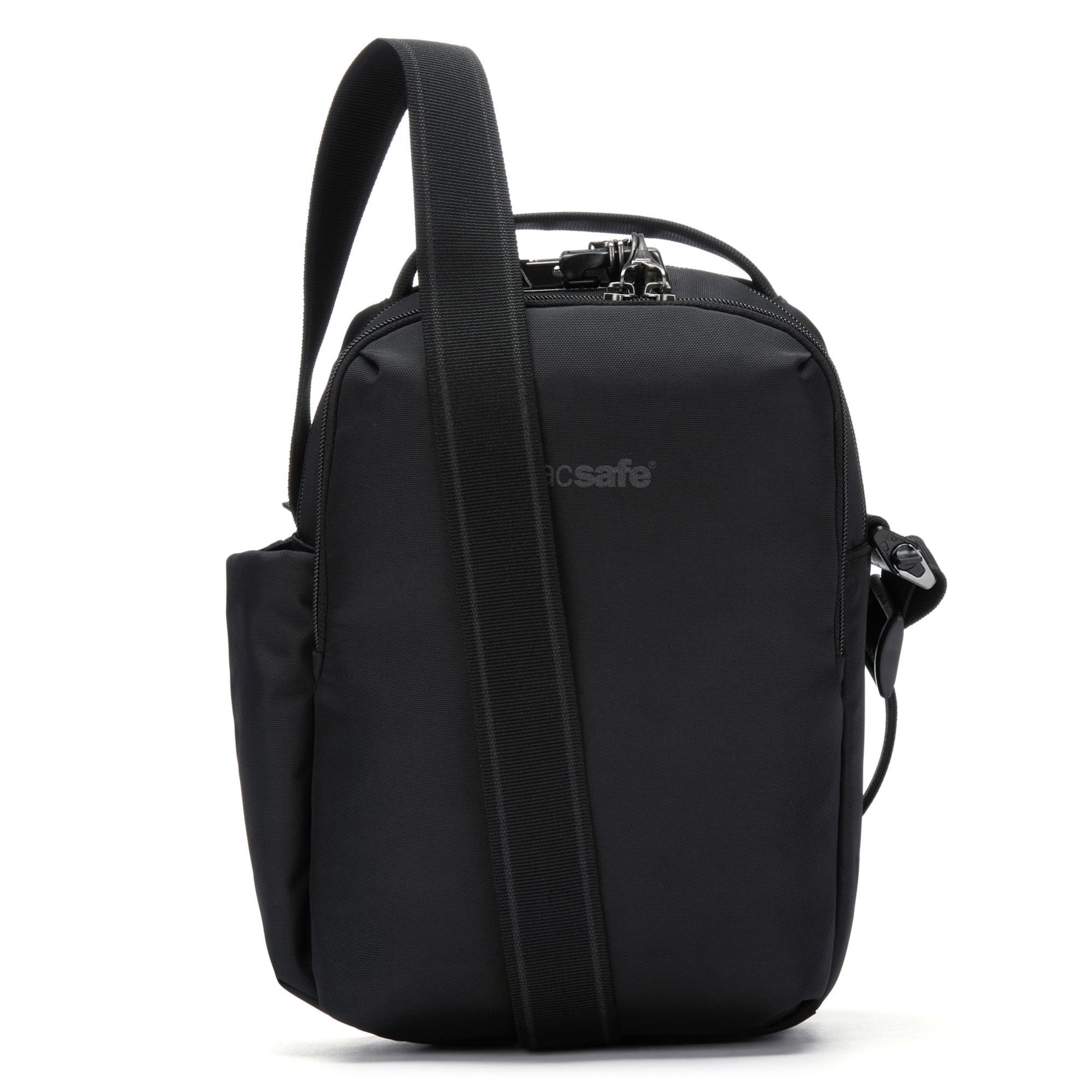 Borsa a tracolla di Pacsafe in nero: frontale