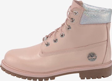 TIMBERLAND Lace-Up Ankle Boots in Pink: front