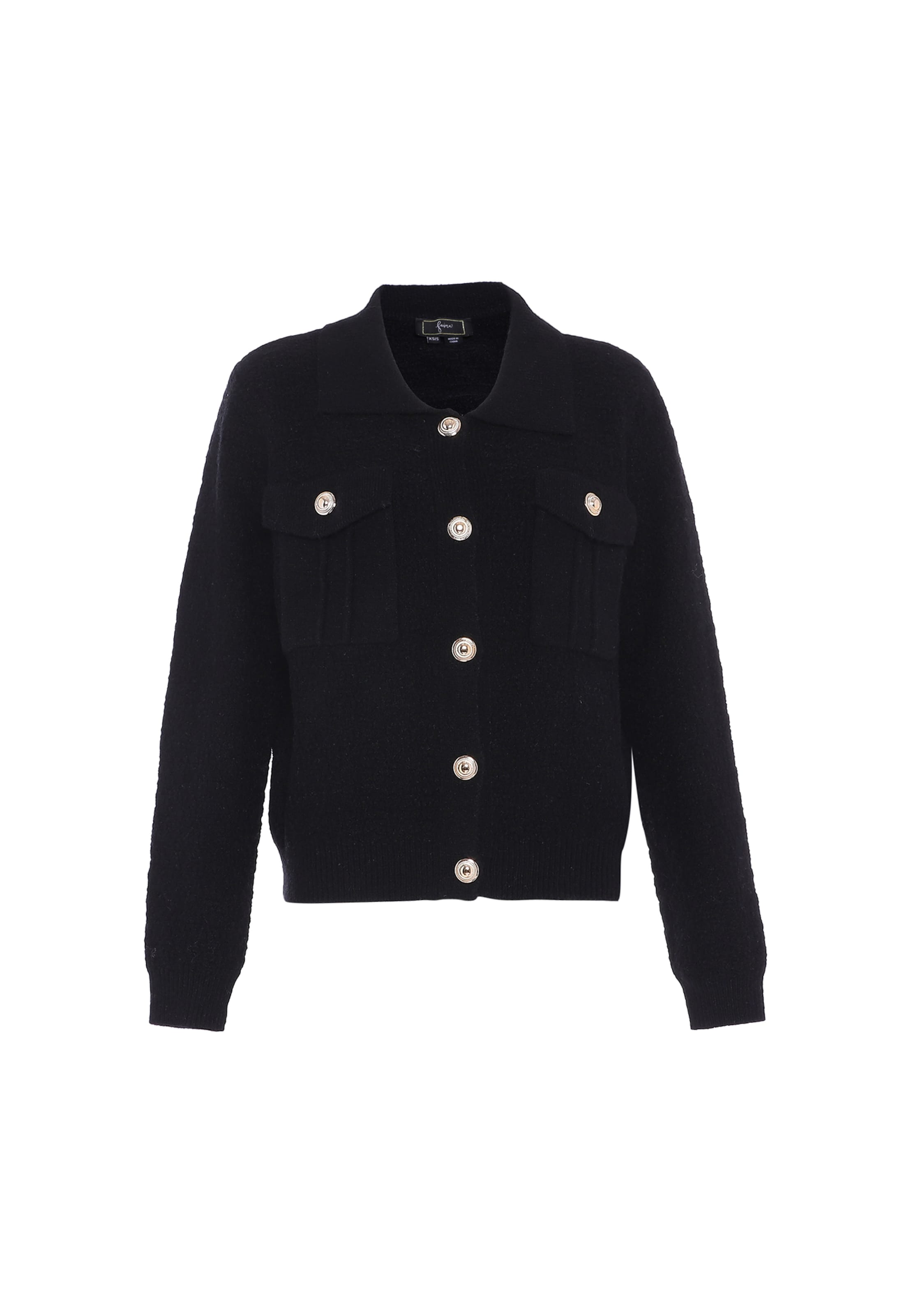 faina Neuletakki värissä musta: etupuoli