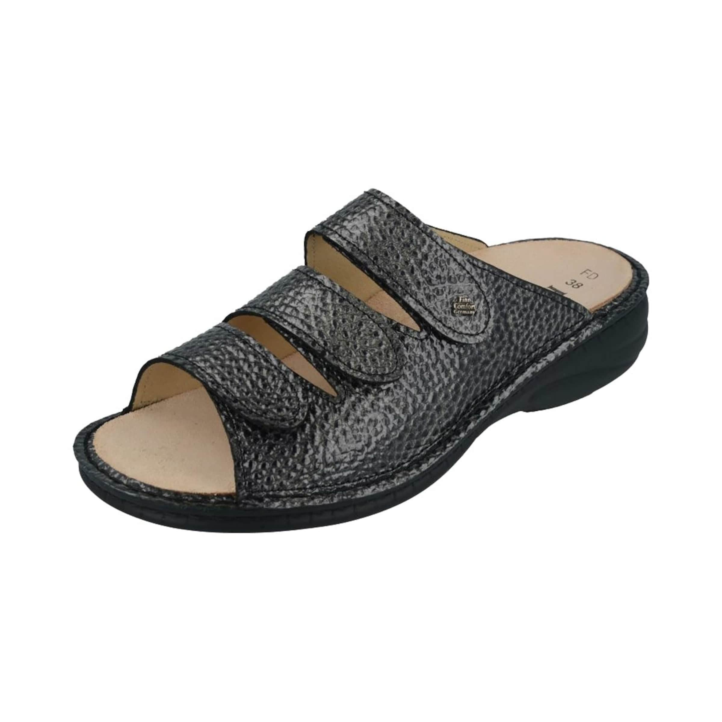 Finn Comfort Pantolette in Schwarz: Vorderseite