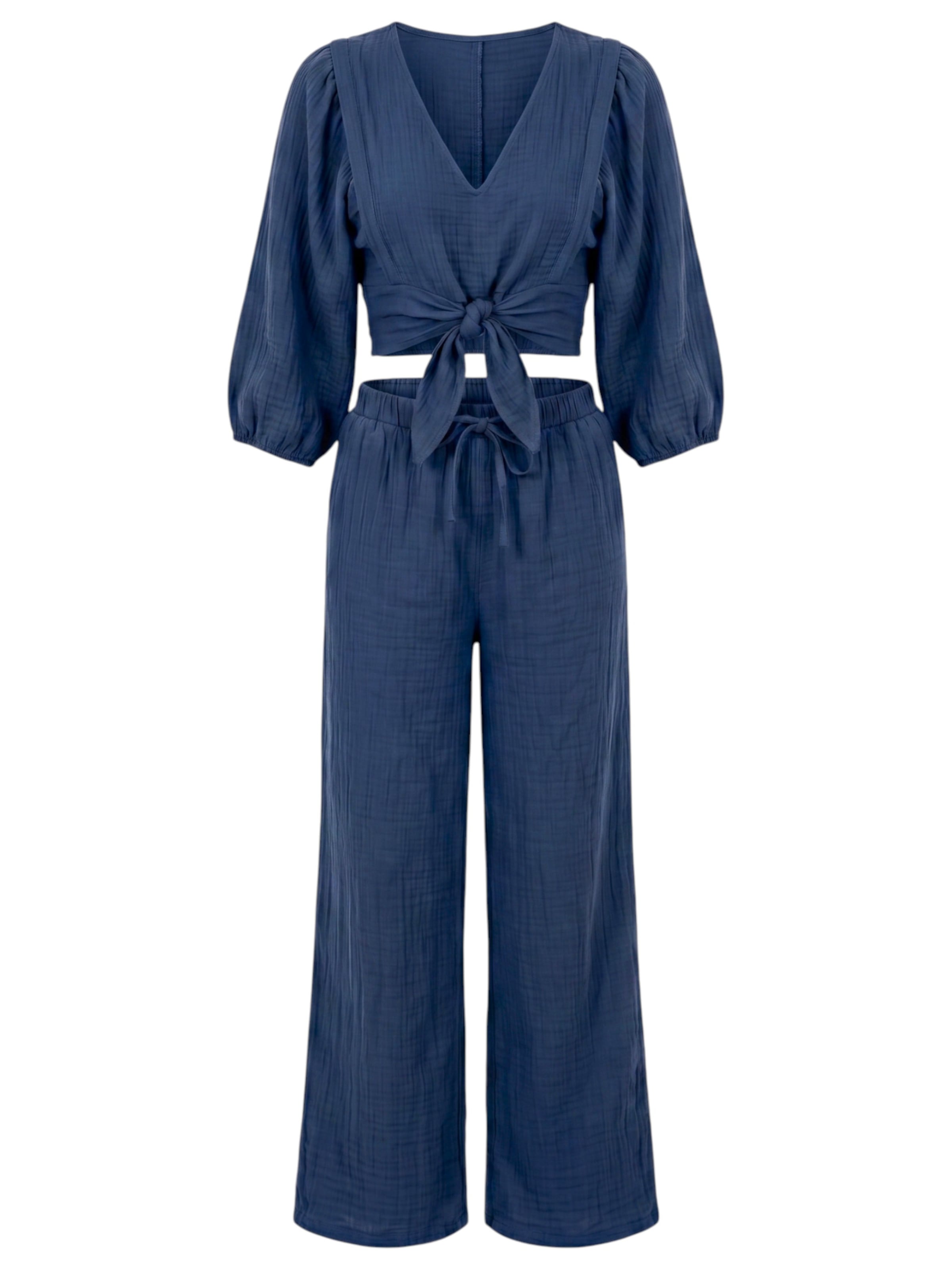 WENOR Loungewear 'FLOWSET' in Blue: front
