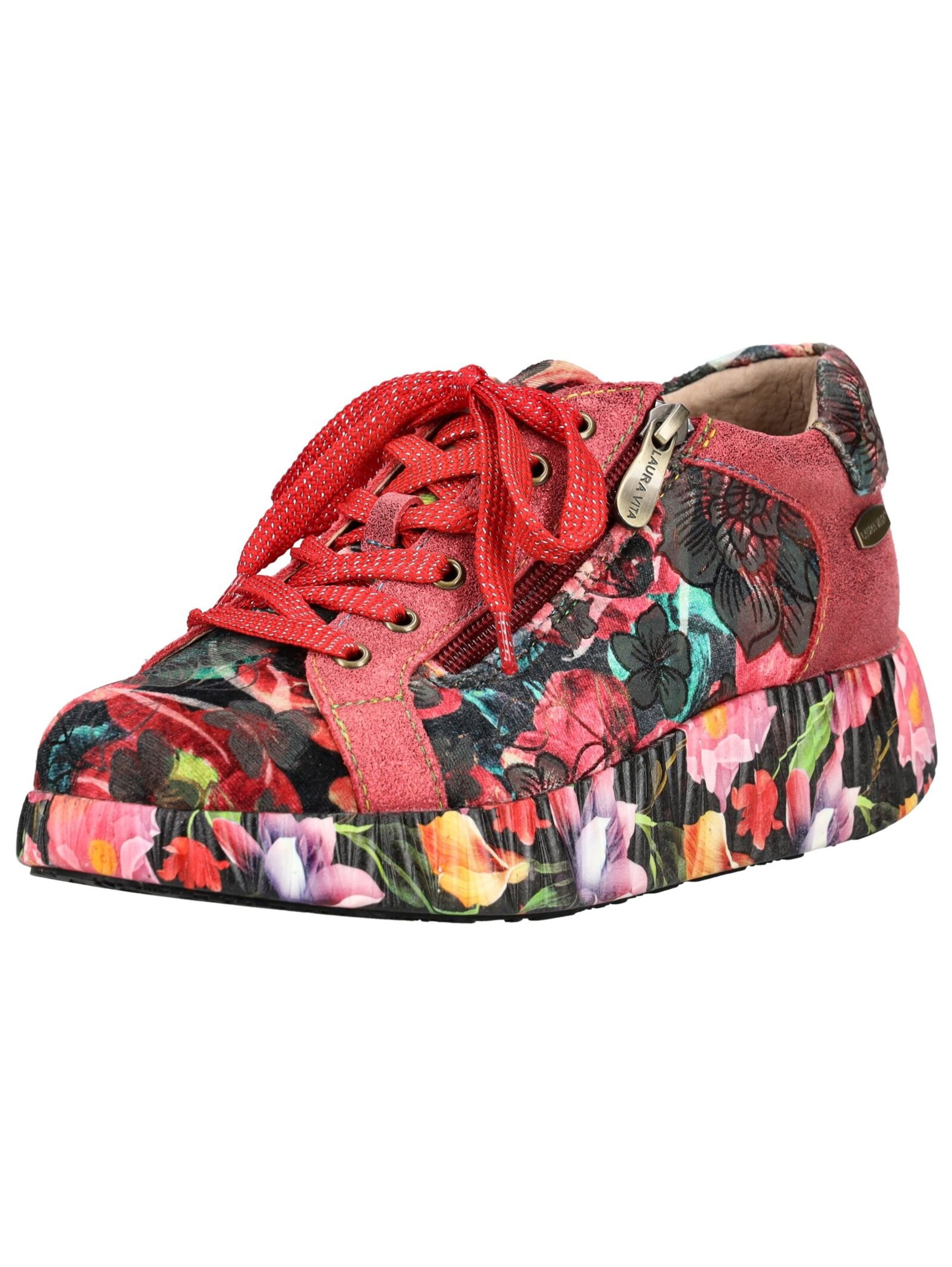 Laura Vita Platform trainers in Red: front