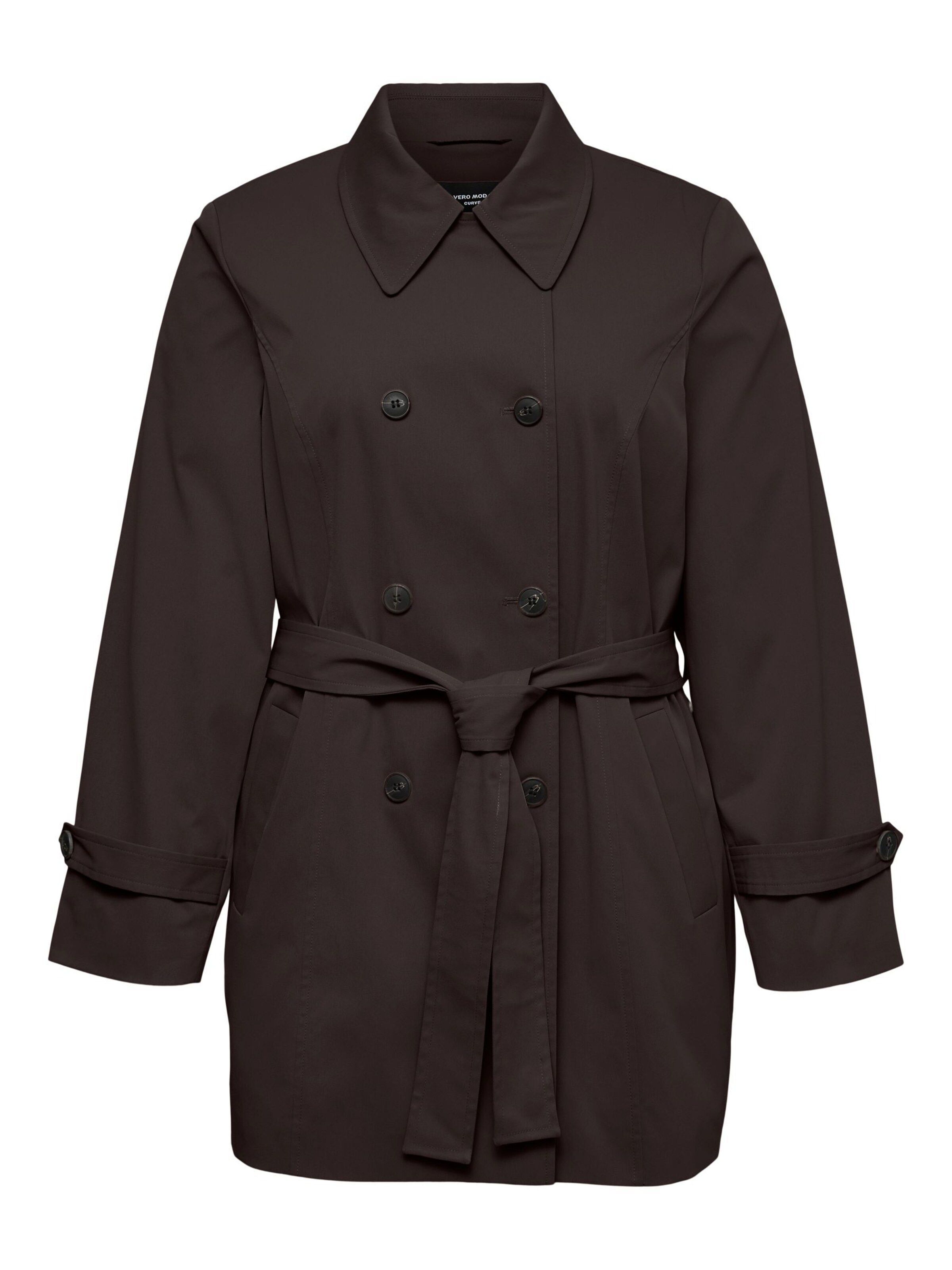 Vero Moda Curve Mantel 'VMCChelsea' in 5XL in dunkelbraun, Produktansicht