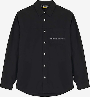IUTER Regular fit Button Up Shirt 'Seam' in Black: front