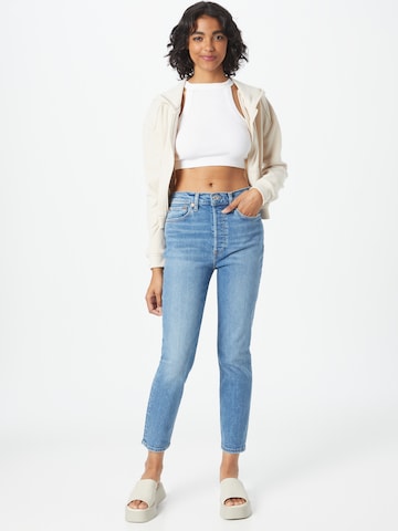 RE/DONE - Skinny Vaquero '90S HIGH RISE ANKLE CROP' en azul
