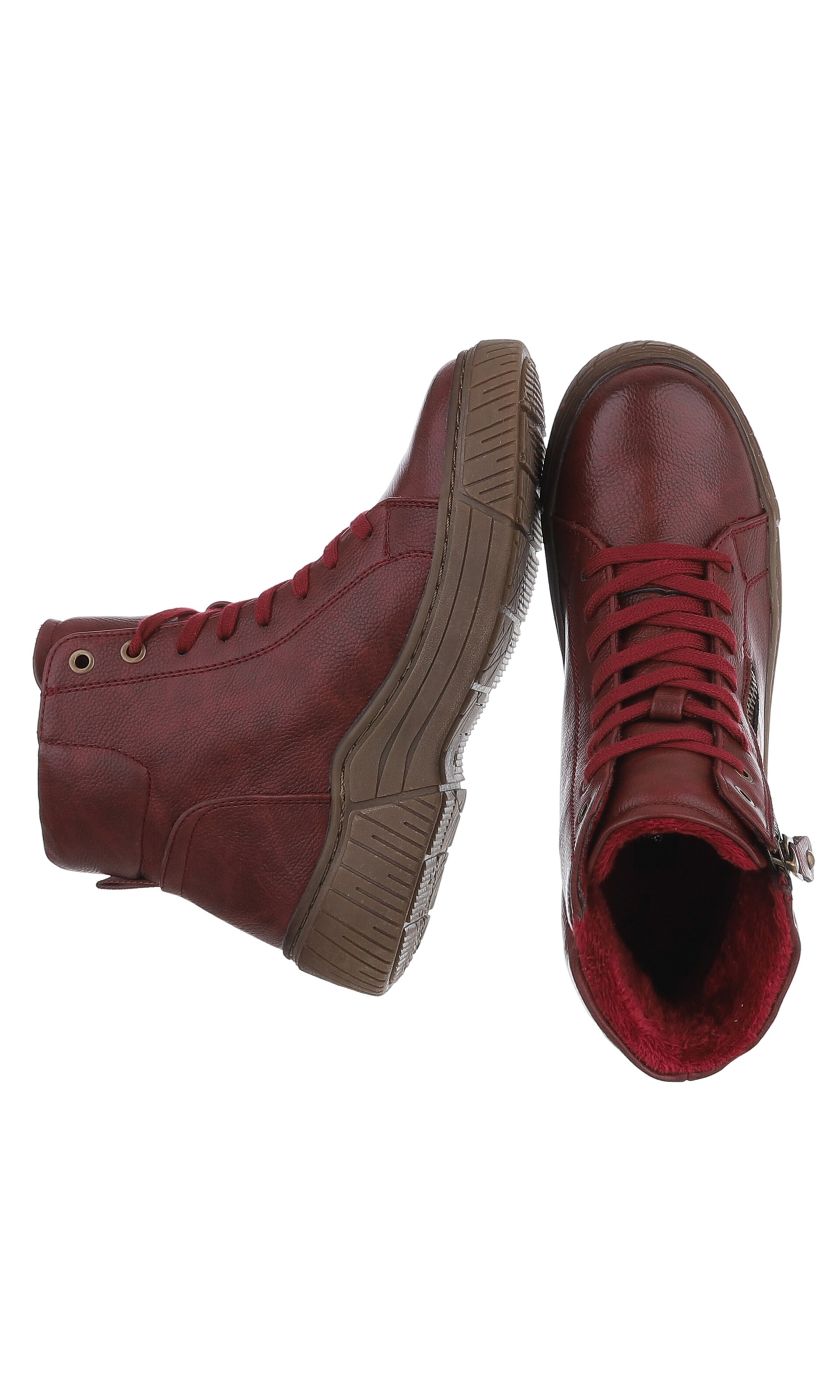 Ital-Design Schnürstiefeletten in Rot