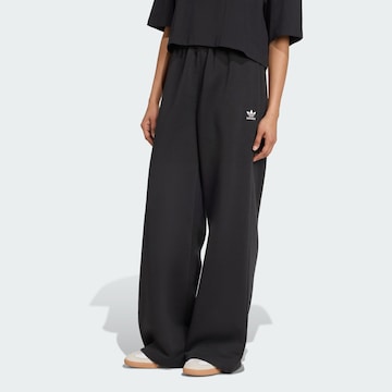 Wide Leg Pantalon 'Essentials' ADIDAS ORIGINALS en noir : devant
