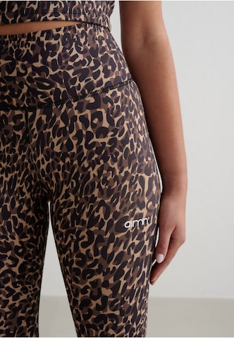 Skinny Pantalon de sport 'Cheetah' Aim'n en marron