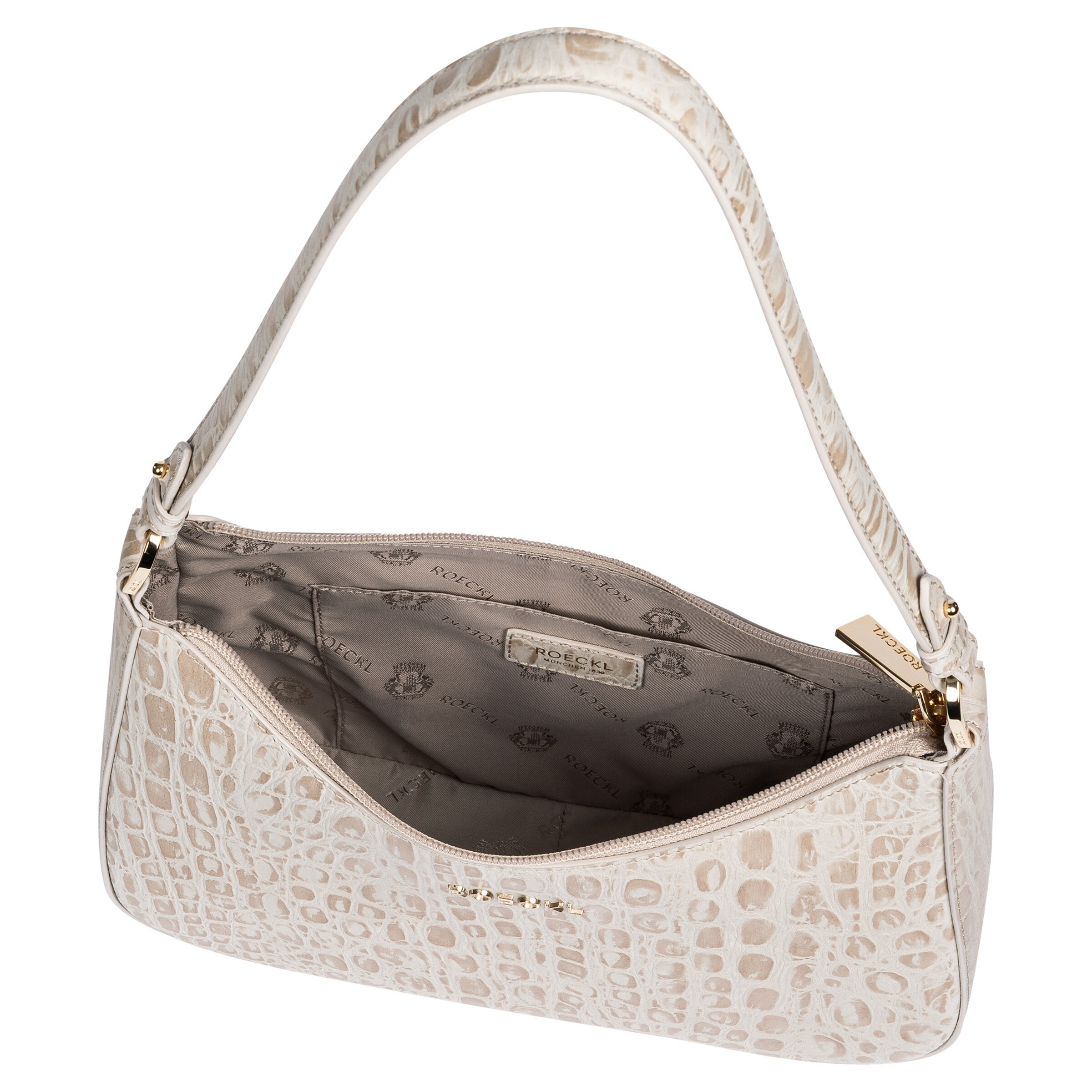 Borsa a spalla 'CLEO SCHULTERTASCHE CROCO SMALL' di Roeckl in beige