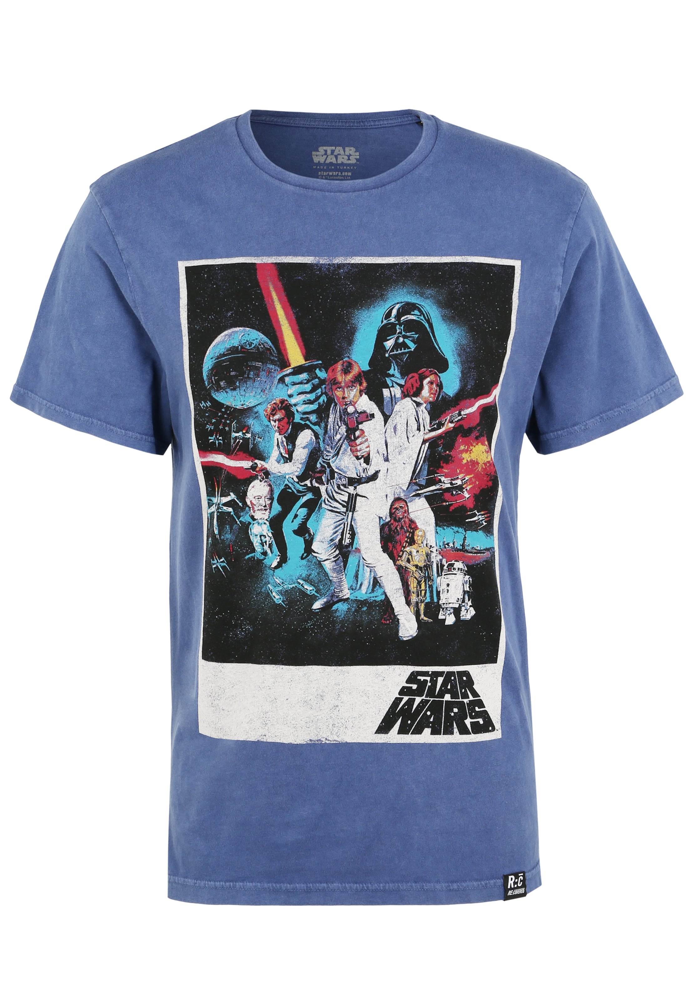 Recovered T-Shirt 'Star Wars Classic New Hope' in Blau: Vorderseite