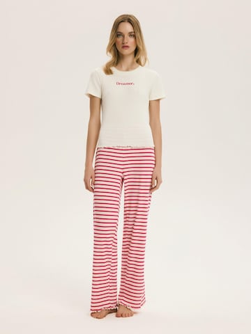 Pigiama 'Pyjama Set Obsession Kurzarm Rundhals Baumwollmix Streifen bequem' di ESOTIQ in colori misti: frontale