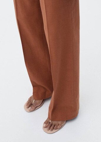 MANGO Wide Leg Hose 'Daisy' in Braun