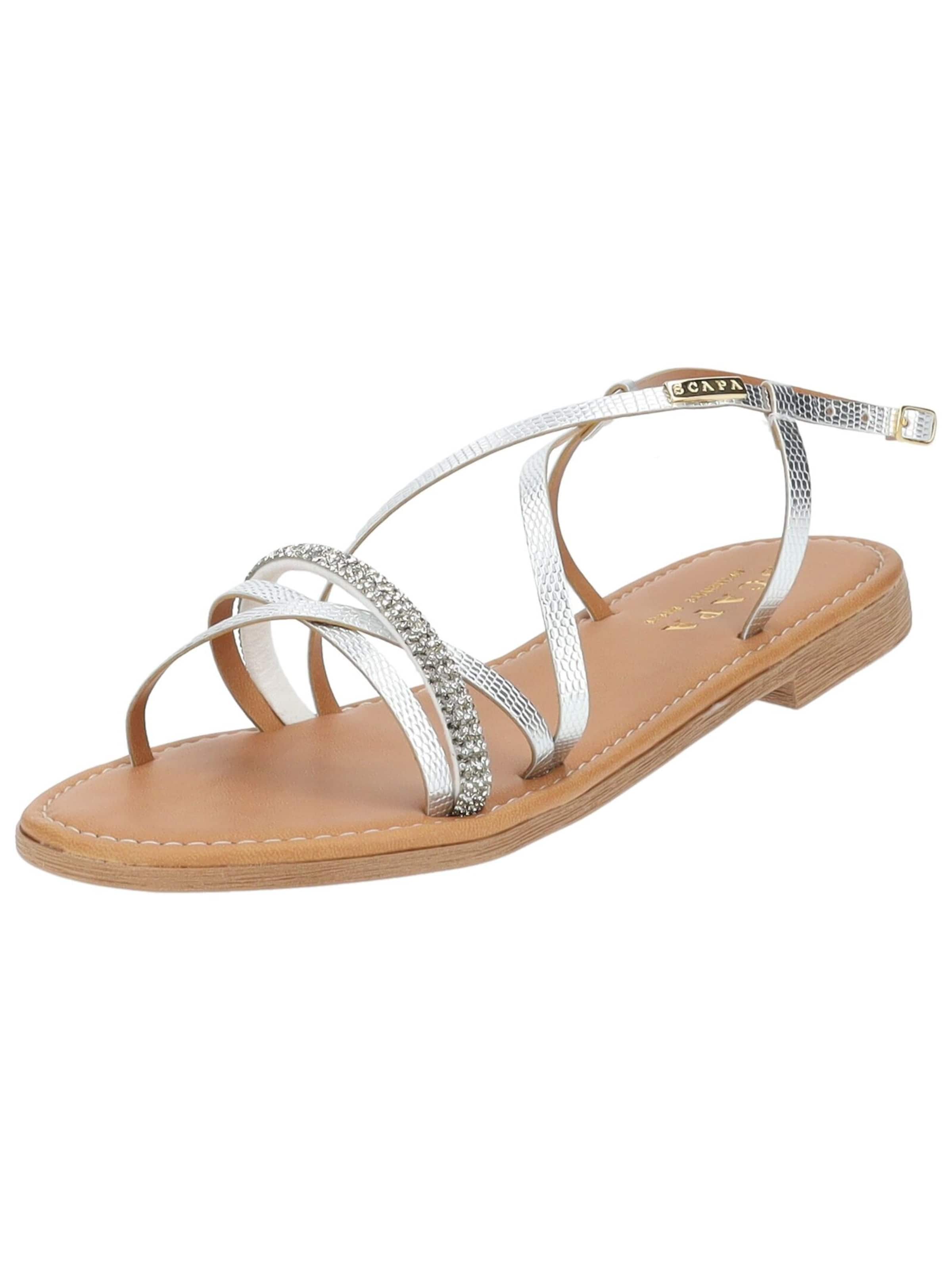 SCAPA Sandalen met riem in Zilver: voorkant