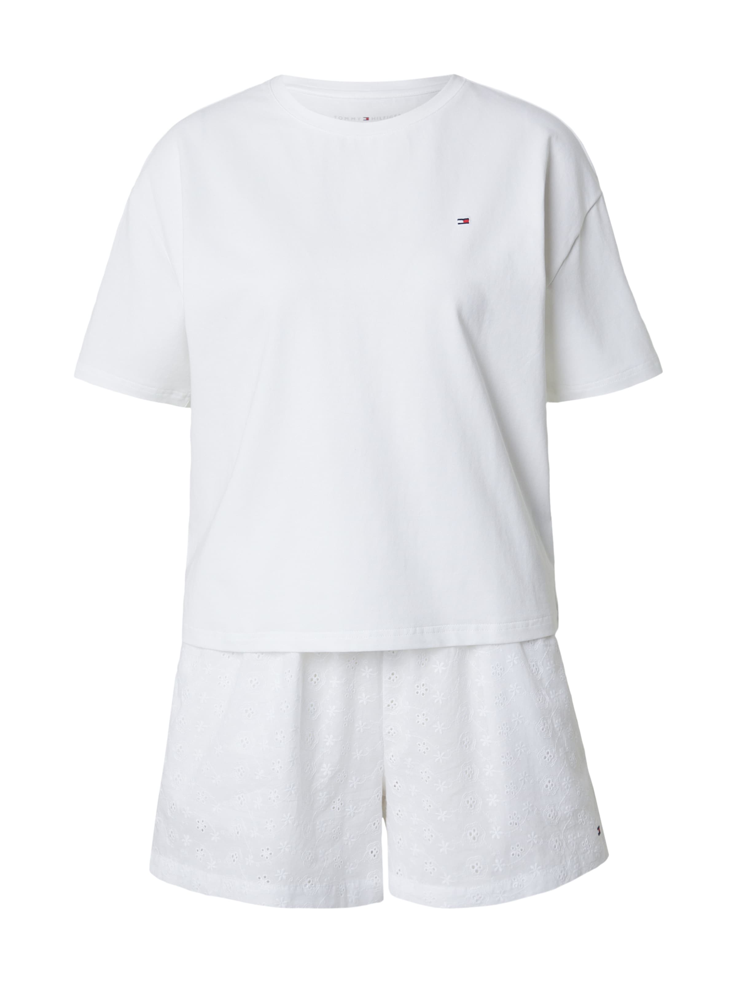 balts Tommy Hilfiger Underwear Pidžama ar šortiem: no priekšpuses