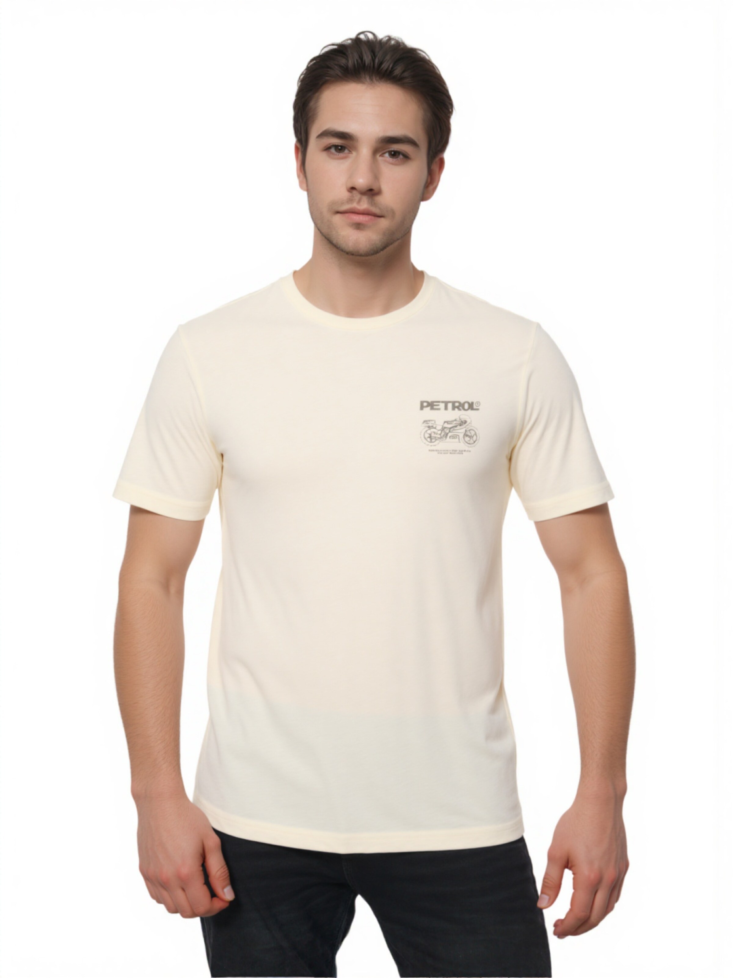 T-Shirt Petrol Industries en blanc : devant