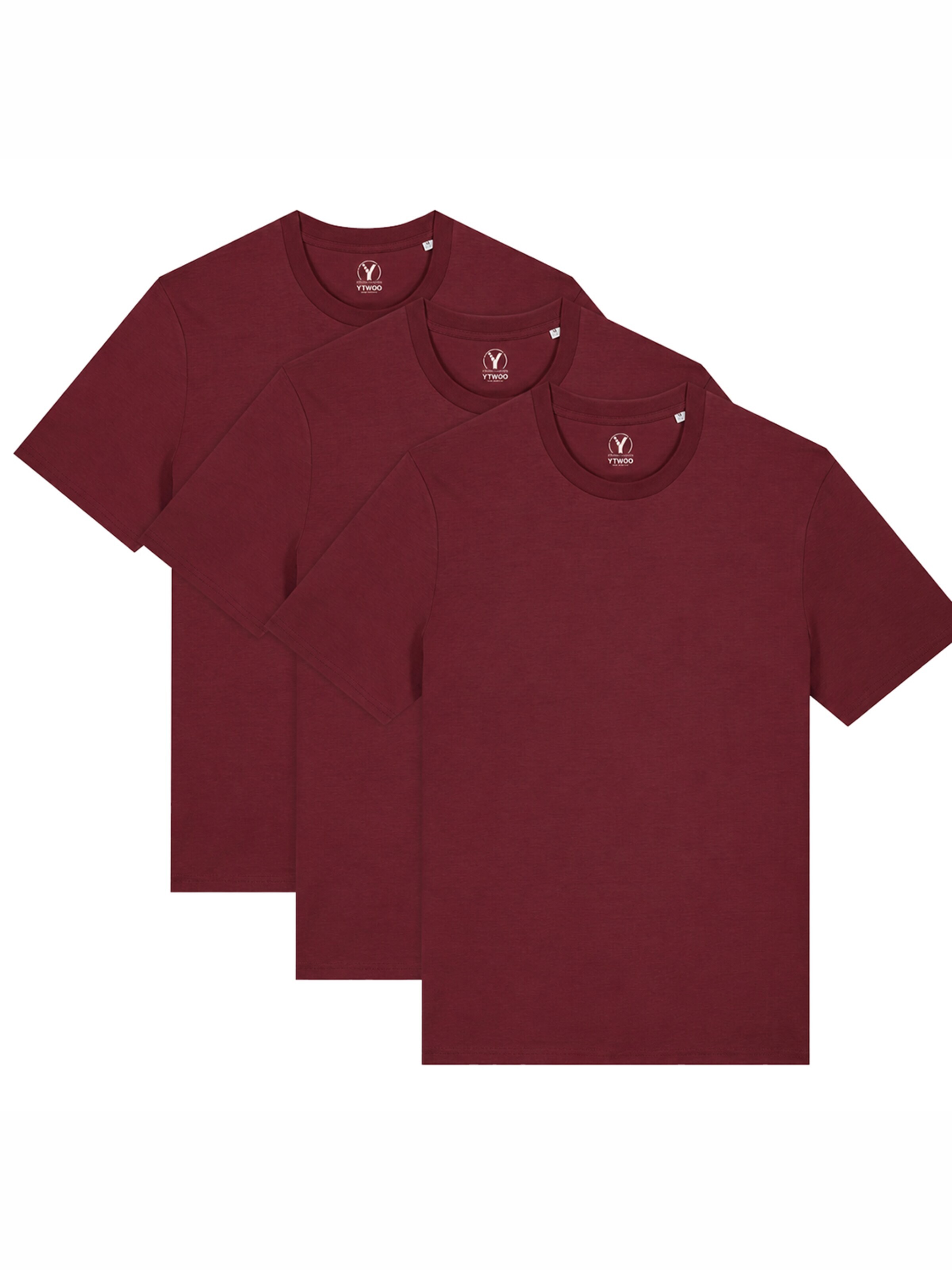 YTWOO Shirt '3er Pack Basic T-Shirt'‌‌‌ in Rot: Vorderseite