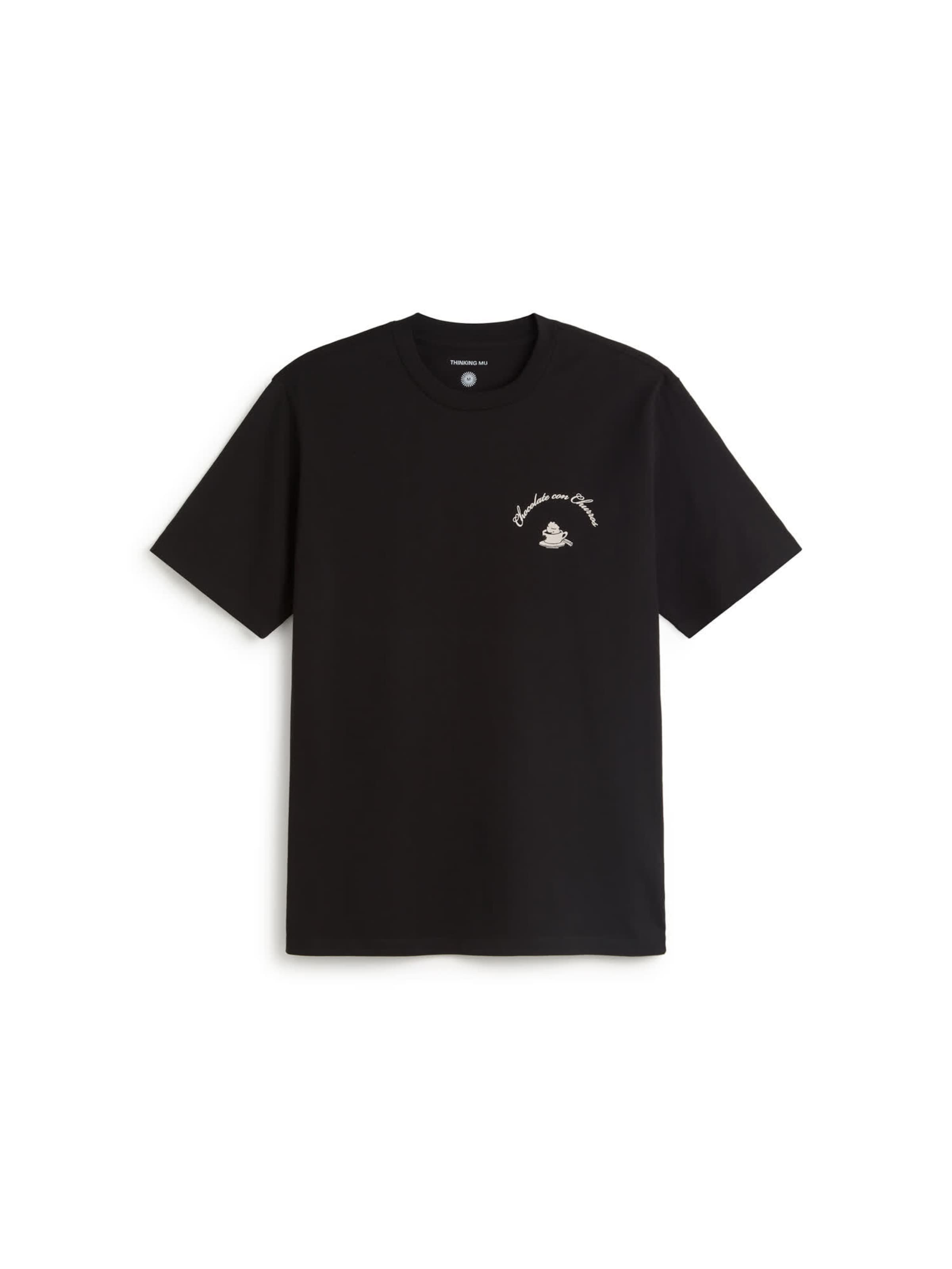 Thinking MU Shirt 'ZACH' in Zwart: voorkant