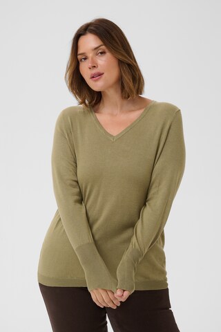KAFFE CURVE Trui 'Lizzy' in Groen: voorkant