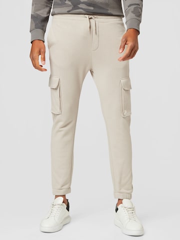 TOM TAILOR DENIM Tapered Cargo Pants in Grey: front