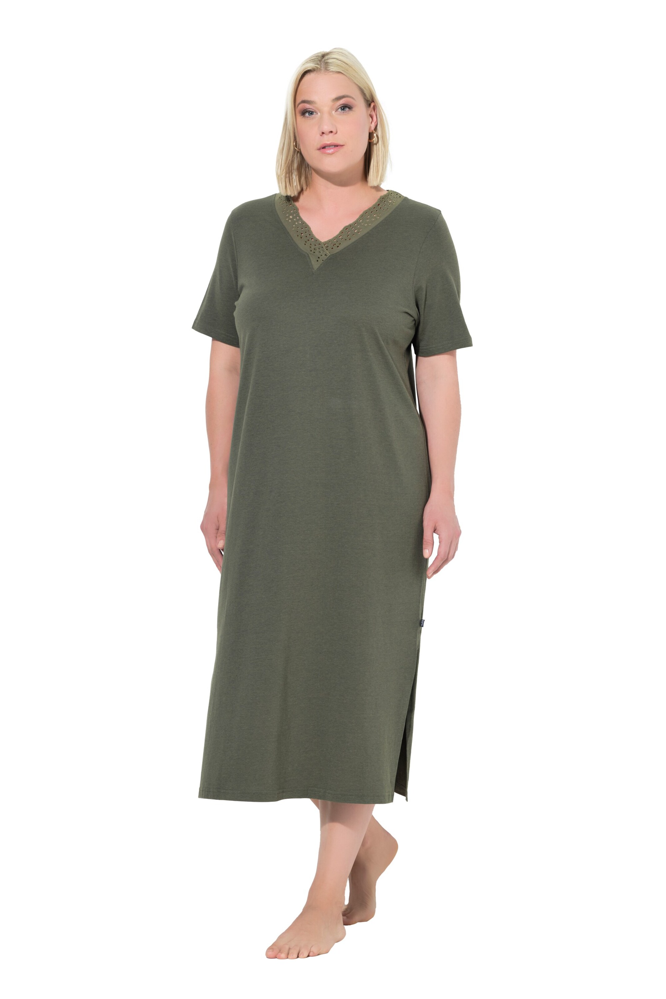 Ulla Popken Nightgown in Green: front